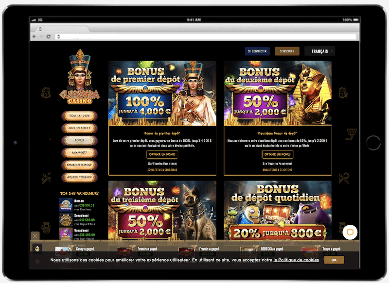 cleopatra bitcoin casino bonus
